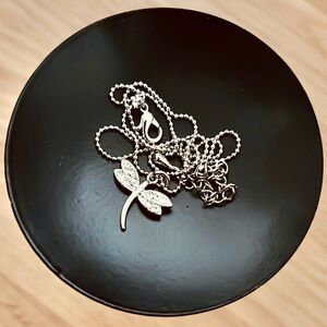 Silver Tone Dragonfly Anklet